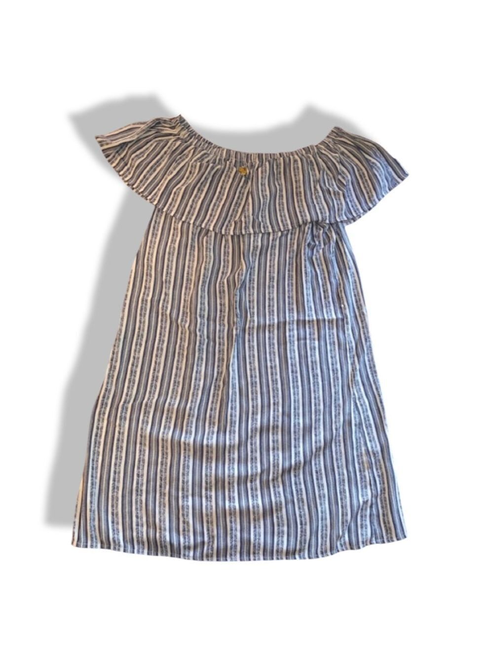 Hawaiian Tropic Blue/White Ruffle Dress, Size Small